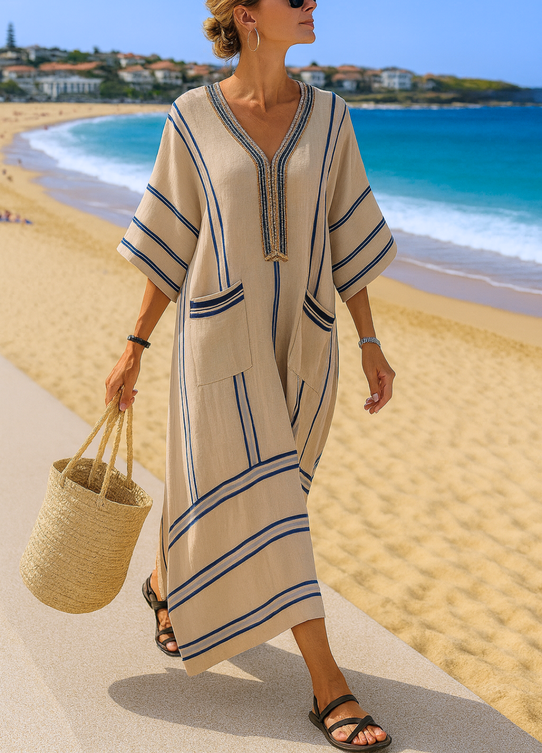 Boho Chic Linen Dress