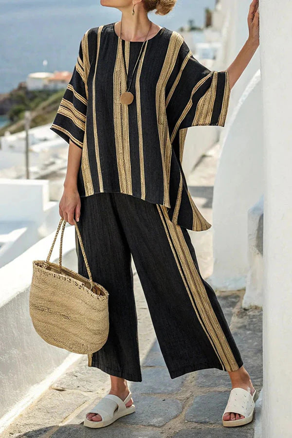 Black & Gold Striped Set